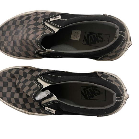 Vans Off The Wall Checkerboard Slip On Mens 10.5 Sneakers Black Gray - Picture 14 of 15